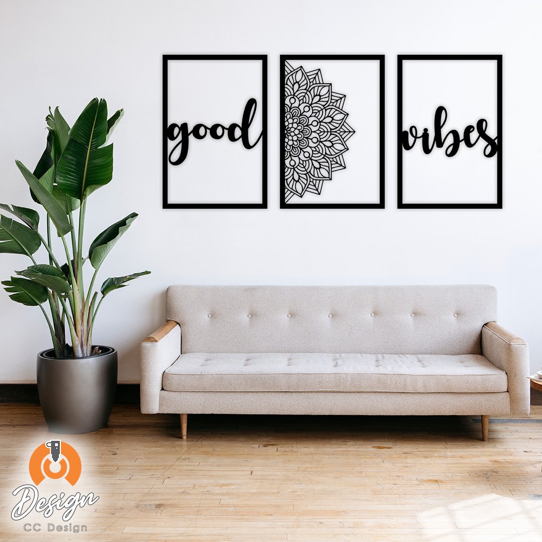Triptico Good Vibes Mandala
