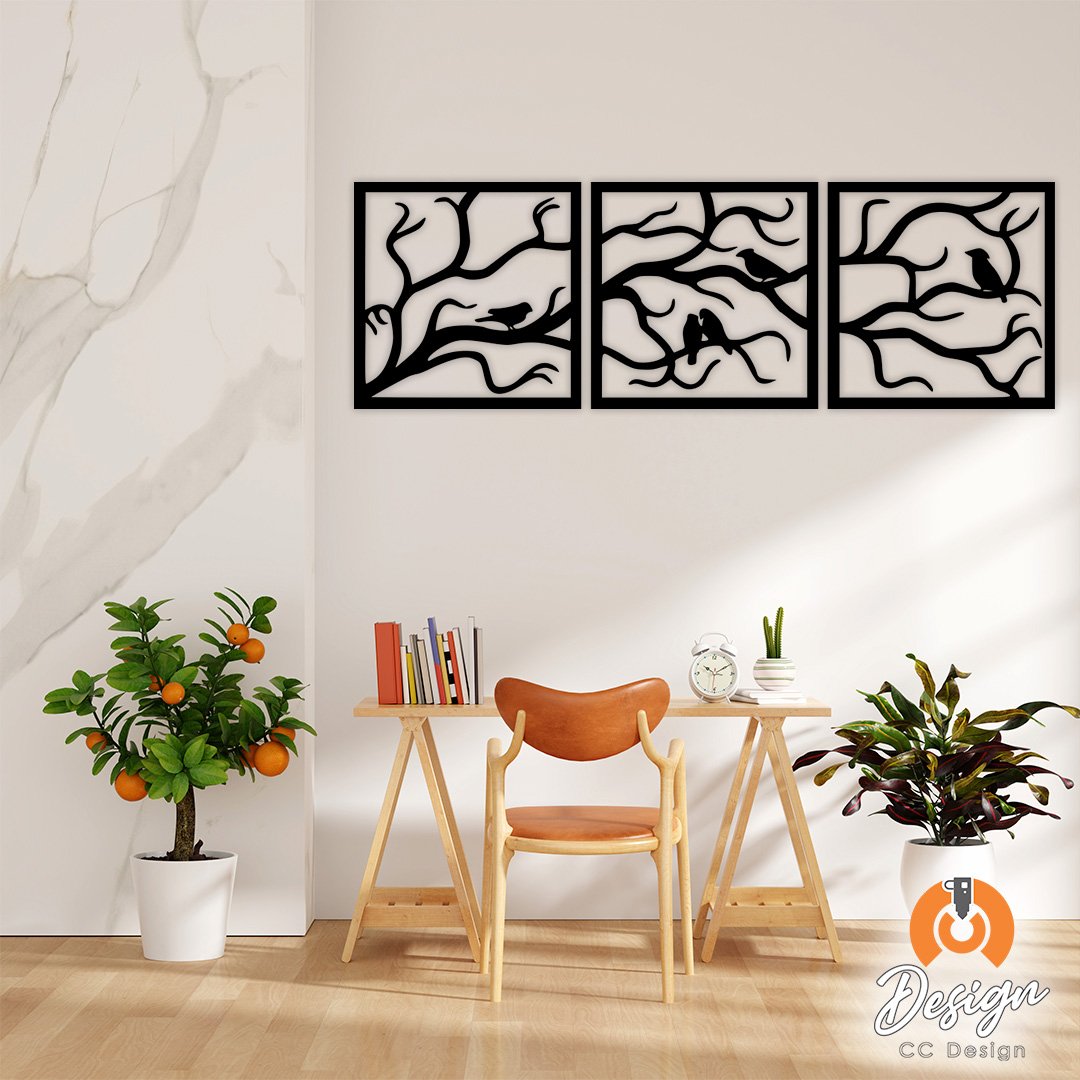 Triptico Arbol con Pajaros